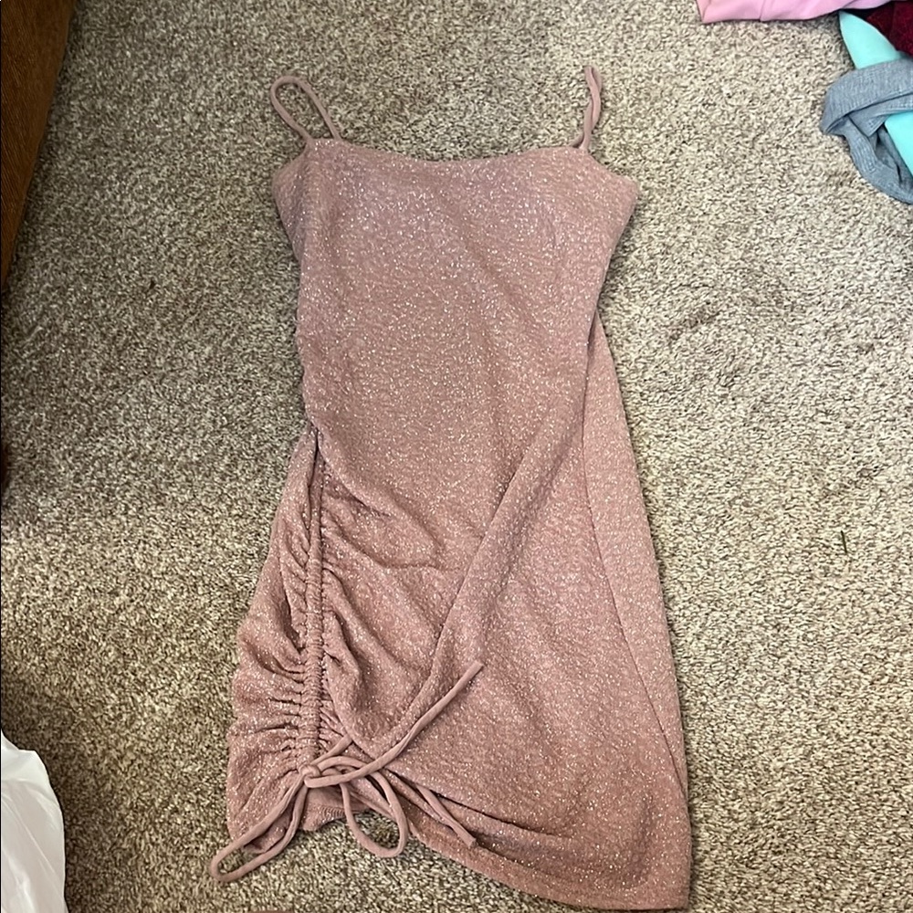 Elegant Pink Ruched Dress
